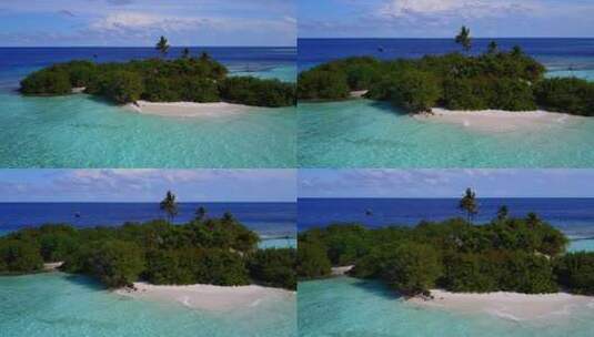 航拍海上的小岛高清在线视频素材下载