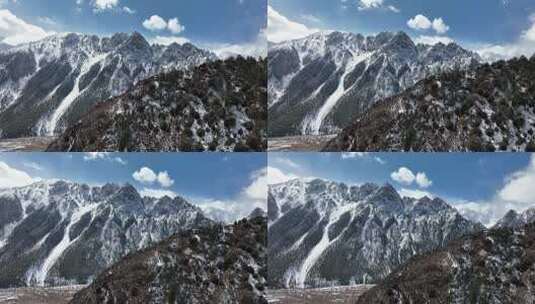 西藏察隅县古玉乡纯净雪山航拍空境高清在线视频素材下载