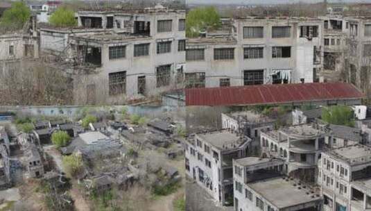 航拍扬州甘泉影视基地废址废弃建筑高清在线视频素材下载
