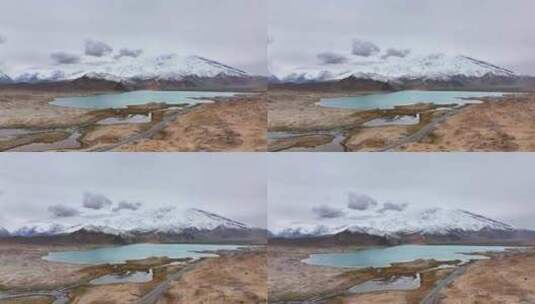 雪山下的湖泊高清在线视频素材下载