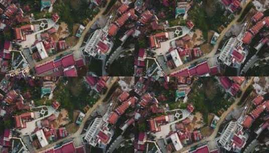 东南亚典型居民区上方的鸟瞰图。越南萨帕。高清在线视频素材下载