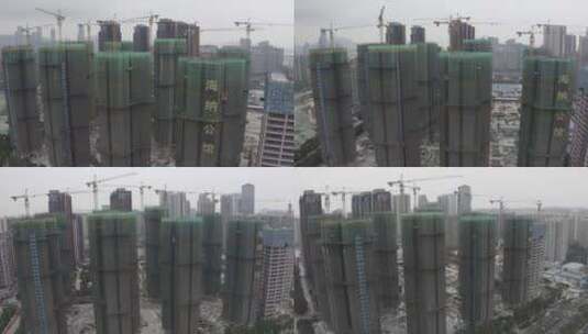 摩天大楼建设的航拍镜头。高清在线视频素材下载