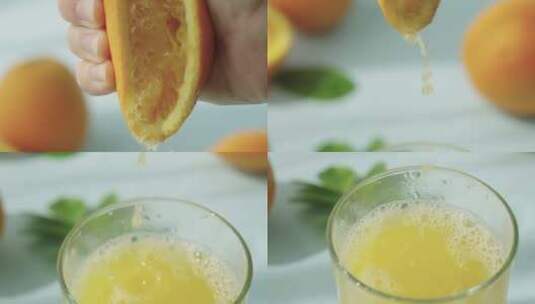 半个橙子挤橙汁高清在线视频素材下载