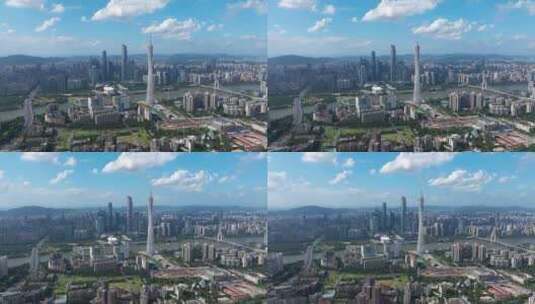 广州塔珠江新城大气航拍宣传片高清在线视频素材下载
