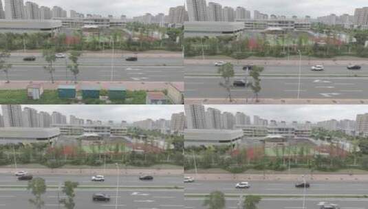 航拍校园 北京实验二小 青岛学校高清在线视频素材下载