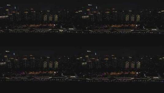 航拍重庆城市夜景交通建筑高清在线视频素材下载
