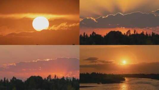唯美日落夕阳空镜高清在线视频素材下载