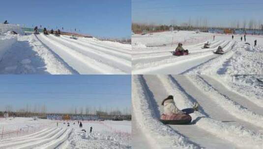 滑雪雪滑道高清在线视频素材下载