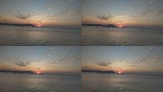 蓬莱海边日落晚霞夕阳实拍高清在线视频素材下载