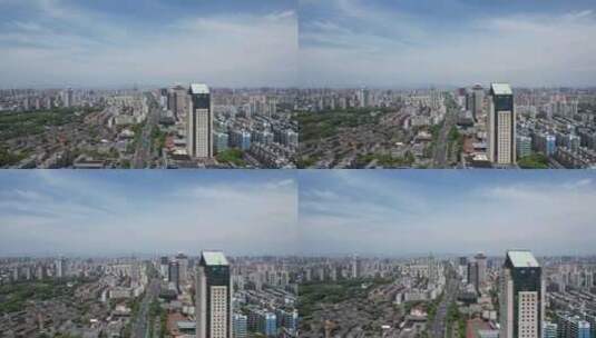 浙江宁波城市交通中山路航拍高清在线视频素材下载