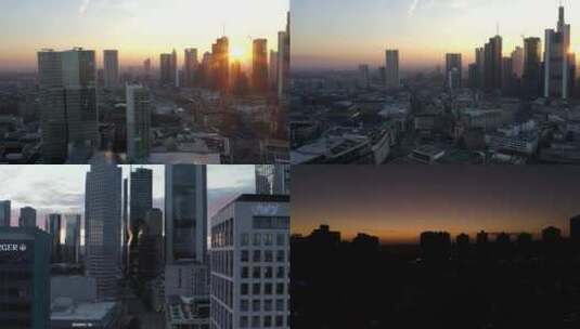 日落城市日出日落时间时光流逝空镜头城市高清在线视频素材下载