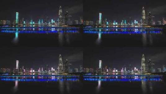 深圳人才公园灯光秀表演南山夜景高清在线视频素材下载