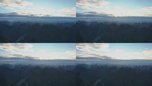 早晨壮观群山山林云雾延时高清在线视频素材下载
