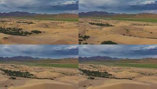蒙古日落时沙漠中的沙丘高清在线视频素材下载