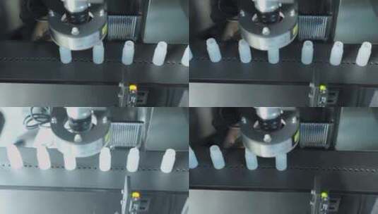 药瓶加工制造自动化流水线高清在线视频素材下载