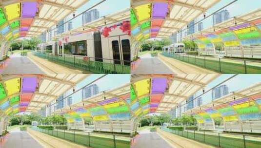 广州 有轨电车 轨道交通高清在线视频素材下载
