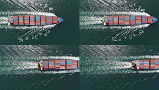 大海货轮航行运输船高清在线视频素材下载