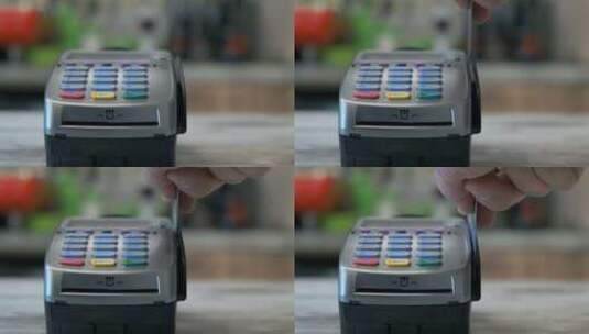 刷卡信用卡透支消费POS机高清在线视频素材下载