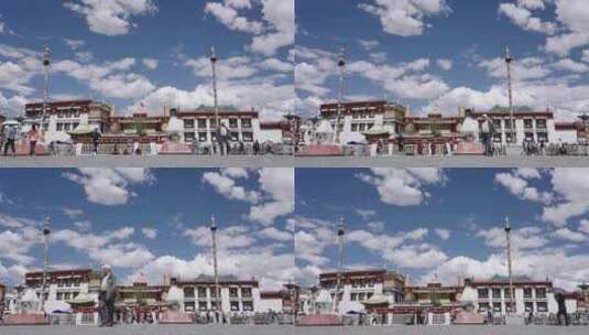 西藏拉萨大昭寺广场高清在线视频素材下载