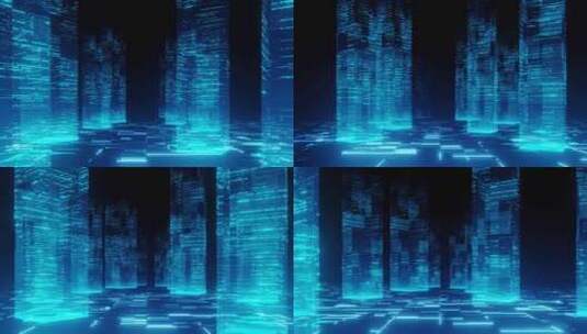 城市科技粒子特效视频高清在线视频素材下载