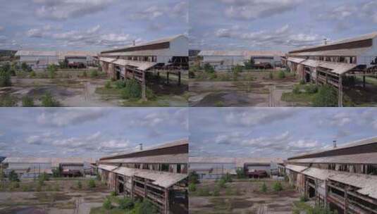 工业区内的废弃建筑高清在线视频素材下载