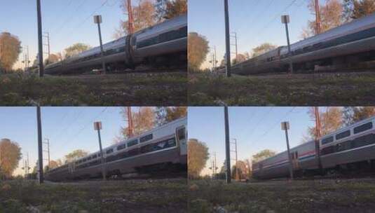 蚯蚓眼中的火车镜头高清在线视频素材下载