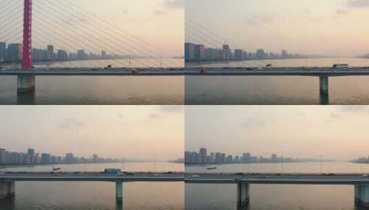 杭州钱塘江西兴大桥高清在线视频素材下载
