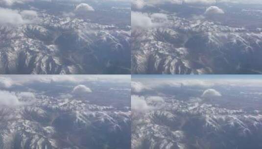 飞机上航拍 俯瞰雪山 藏区大气_1654高清在线视频素材下载