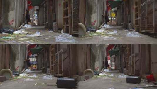 香港巷道的垃圾高清在线视频素材下载