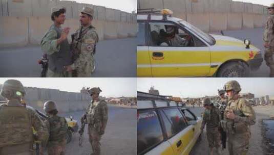 阿富汗检查车辆高清在线视频素材下载