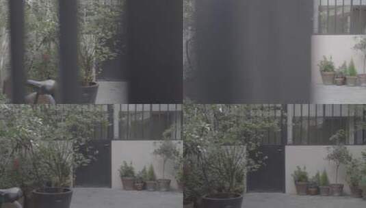 门前绿植空间空镜头高清在线视频素材下载