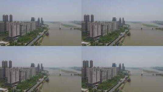 航拍城市建筑高楼交通桥梁地标风景高清在线视频素材下载