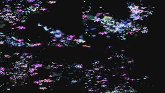 炫彩百合唯美炫彩粒子花朵流体落下高清在线视频素材下载