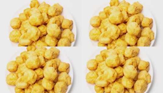油豆腐豆制品食材4k平移镜头高清在线视频素材下载