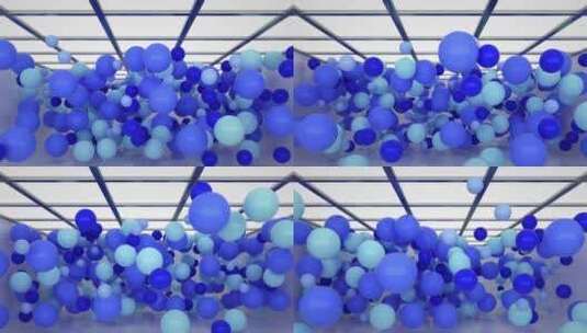 抽象蓝色灰色气球通道循环上升爆裂动态视频高清在线视频素材下载