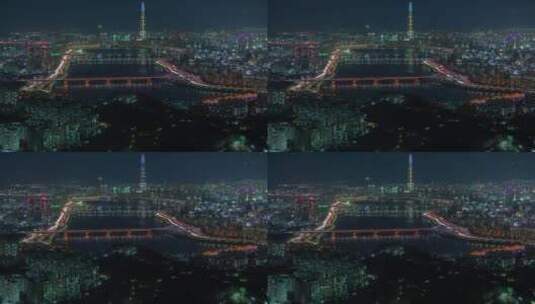 夜里的首尔市高清在线视频素材下载
