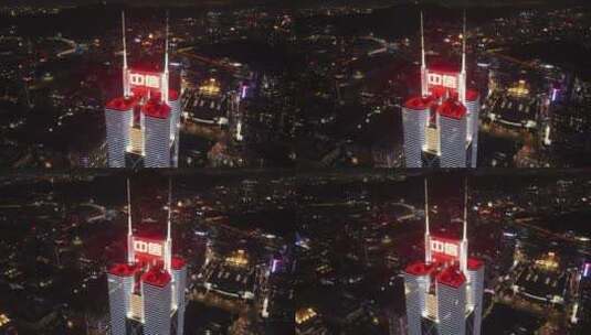 广州中信广场航拍 城市夜景高清在线视频素材下载