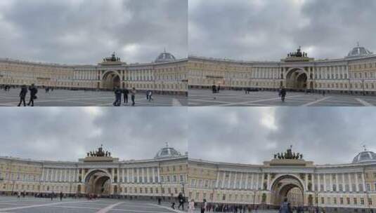 俄罗斯圣彼得堡冬宫-延时摄影高清在线视频素材下载