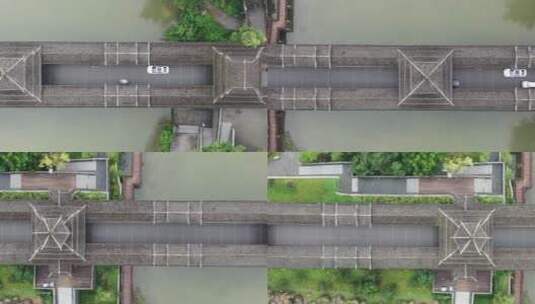 城市航拍湖南城步风雨桥地标建筑高清在线视频素材下载