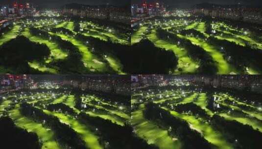 【正版5K素材】深圳沙河高尔夫球会夜景航拍高清在线视频素材下载