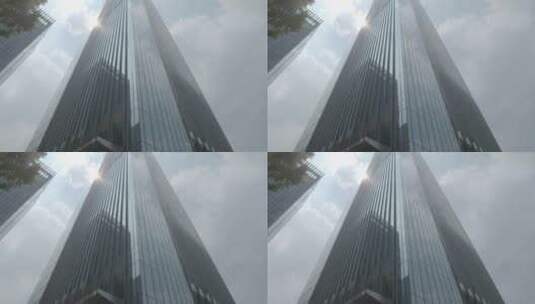 仰拍高楼商务大厦商业街建筑高耸城市大楼高清在线视频素材下载