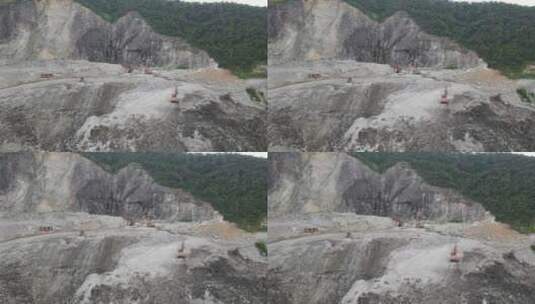 挖山开发矿采挖掘机运土机挖矿山体4K航拍高清在线视频素材下载