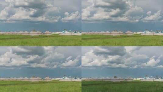大草原上的蒙古包高清在线视频素材下载