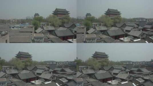 老北京钟楼鼓楼风景名胜古迹可调色高清在线视频素材下载