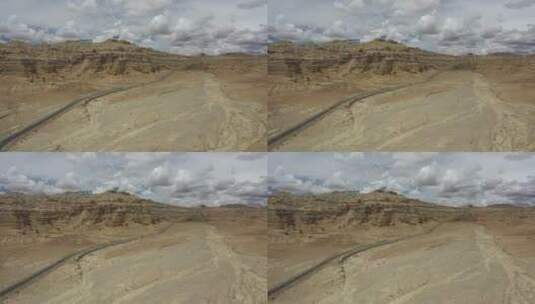 西藏阿里扎达土林公路自驾旅行自然风光高清在线视频素材下载