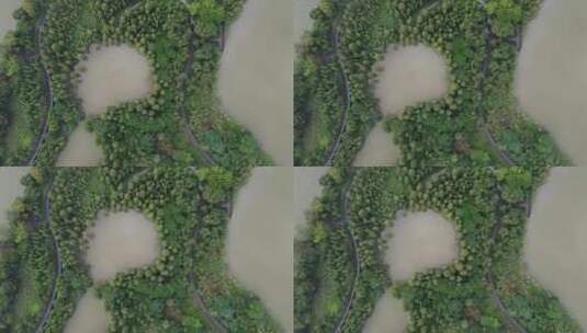 湿地自然风光航拍高清在线视频素材下载