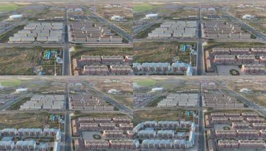 航拍内蒙古牙克石市新区建筑群高清在线视频素材下载