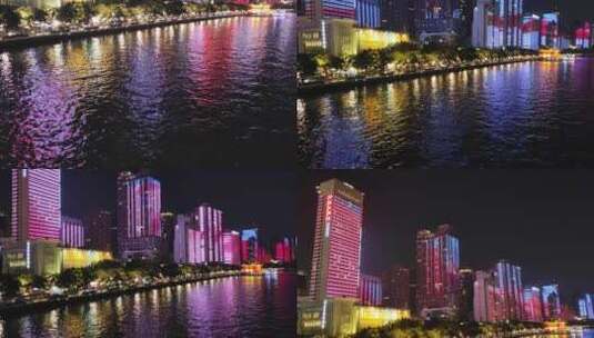珠江夜景华夏大酒店_8K高清在线视频素材下载
