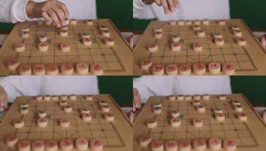 中国象棋下棋手部特写慢镜头高清在线视频素材下载