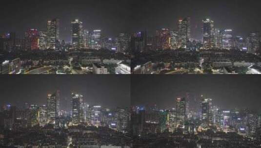 广州珠江新城灯光秀夜景航拍高清在线视频素材下载